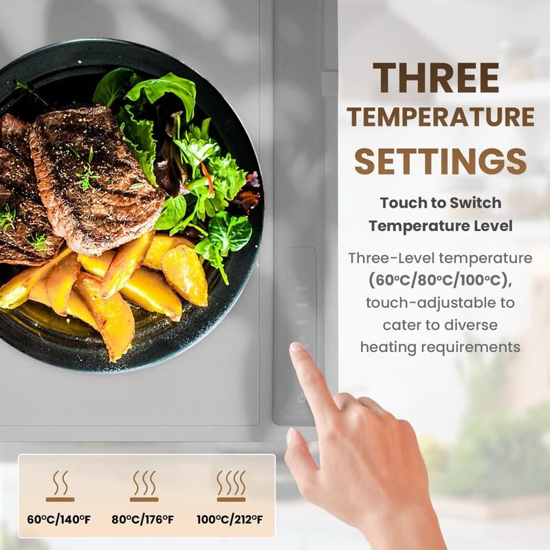 Electric Warming Tray, Full Surface Heating, Portable Food Warmer Rolling Silicone Mat, Food Warmer for Parties Features Foldable Design & Fast Heating, Warming Plate for Buffet, Holidays…