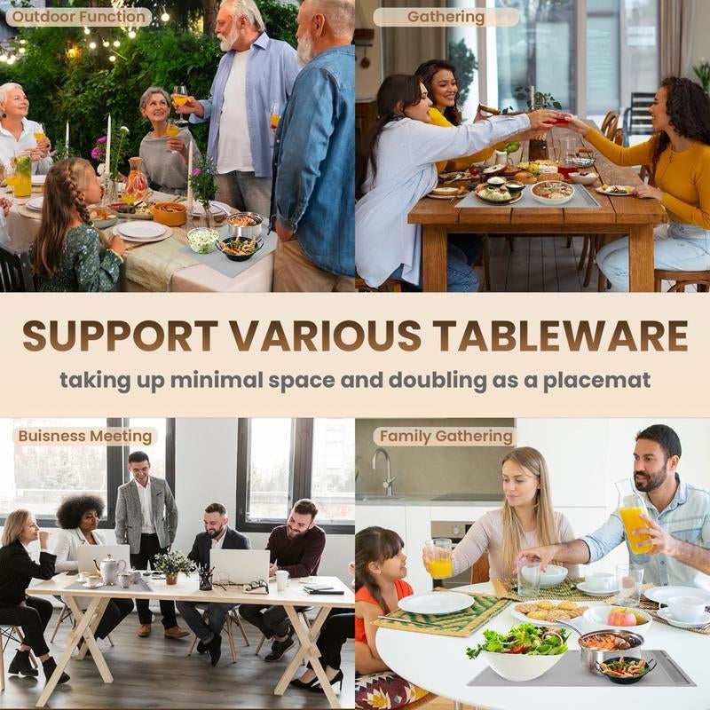 Electric Warming Tray, Full Surface Heating, Portable Food Warmer Rolling Silicone Mat, Food Warmer for Parties Features Foldable Design & Fast Heating, Warming Plate for Buffet, Holidays…