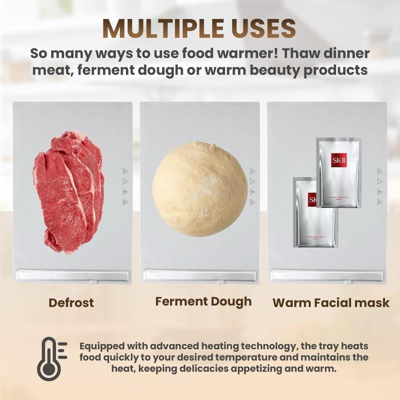 Electric Warming Tray, Full Surface Heating, Portable Food Warmer Rolling Silicone Mat, Food Warmer for Parties Features Foldable Design & Fast Heating, Warming Plate for Buffet, Holidays…