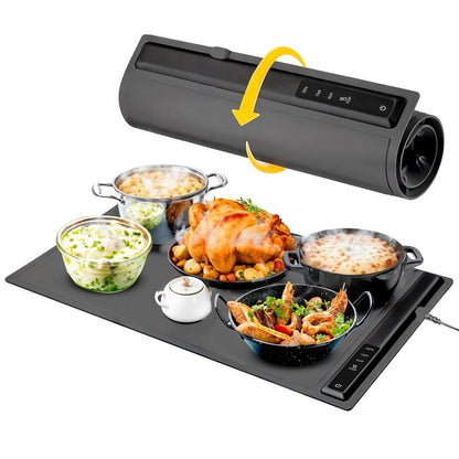 Electric Warming Tray, Full Surface Heating, Portable Food Warmer Rolling Silicone Mat, Food Warmer for Parties Features Foldable Design & Fast Heating, Warming Plate for Buffet, Holidays…