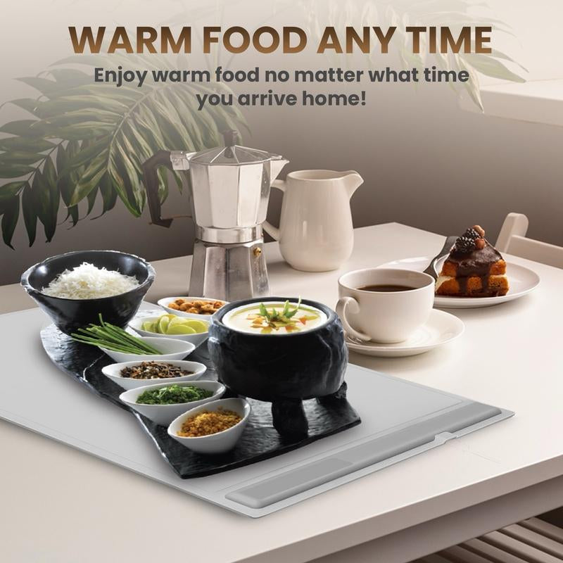 Electric Warming Tray, Full Surface Heating, Portable Food Warmer Rolling Silicone Mat, Food Warmer for Parties Features Foldable Design & Fast Heating, Warming Plate for Buffet, Holidays…
